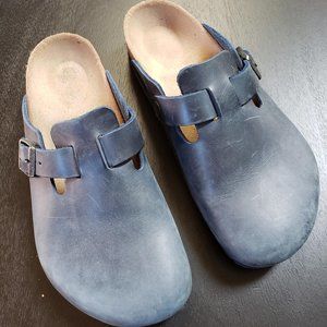 Birkenstock Blue Leather Clogs (Size40)